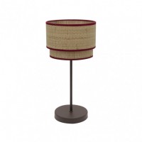 Distribuidor - Lâmpadas Diversas | Sobre Mesas Rústico | SOBREMESA ALTO ROQUE 1XE27 NATURAL/ROJO 60X30X30 CM Ref: 172871107